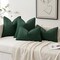 Pack of 2 Christmas Green Decorative Pillow Covers 20x20 Inch Soft Chenille Couch Throw Pillows Farmhouse Cushion Covers with Elegant Design for Sofa Bedroom Living Room Home Decor